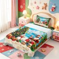 thumbnail image 5 of Manfei Western Xmas Festive Twin Sheets,Vintage Christmas Tree Bedding,3pcs,1 Flat Sheet,1 Fitted Sheet and 1 Pillowcase, 5 of 6
