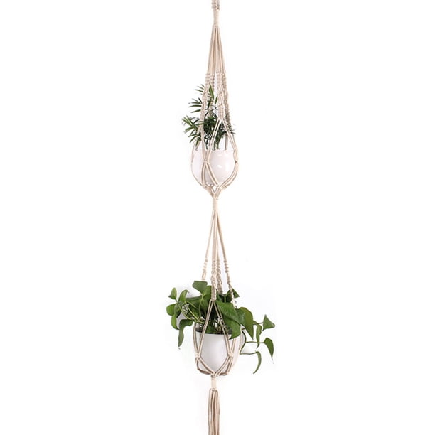Colgador de plantas de macramé bohemio, arte de pared, uso interior al aire libre, elegante bohimiano para decoración del hogar, soporte para macetas Advancent JJ18381-07