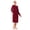 Red Plaid, variant on Women’s Long Sleeve Strech Velour 44" Sleepwear Gown with Braided Trim, Sizes XS-5X
