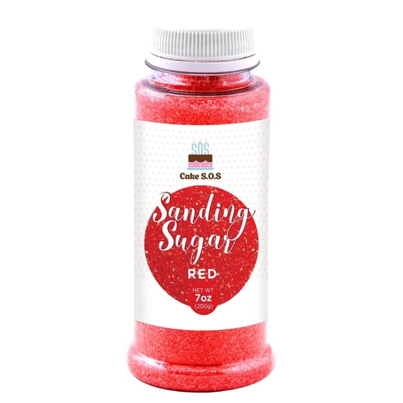 Cake S.O.S Red Sanding Sugar Dessert Sprinkles, 7 oz