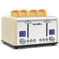 thumbnail image 1 of Toaster 4 Slice, KitchMix Bagel Stainless Toaster with LCD Timer, Extra Wide Slots, Dual Screen, Removal Crumb Tray (Cream), 1 of 8