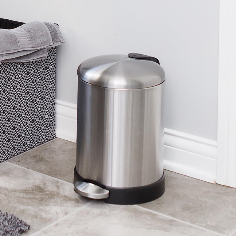 Glad Stainless Steel Step Trash Can, 1.2 Gal, Silver photo 6