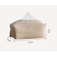thumbnail image 5 of Dispensador de pañuelos de papel, caja de almacenamiento de pañuelos de algodón y lino, 17 x 9 x 7 cm, soporte para dispensador de papel, accesorios para sala de estar, dormitorio, yute, 5 of 5