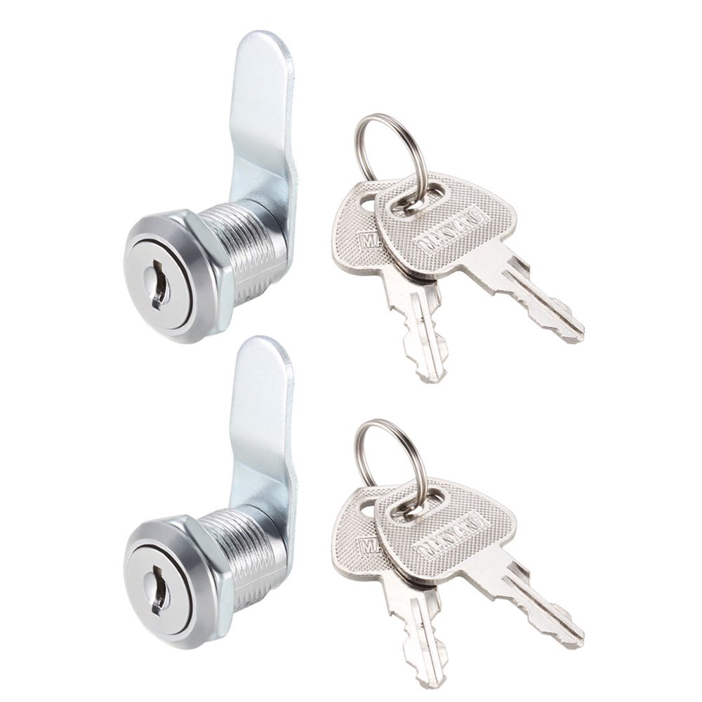 Uxcell Cam Locks 20mm Cylinder Long Fit on Max 1/2inch Panel Keyed