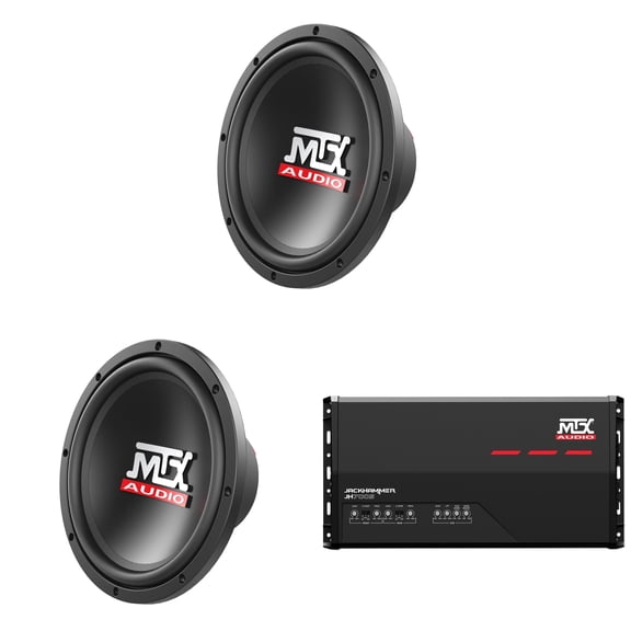 MTX Audio JH7005 Jackhammer 5 Ch. Amp, (2) TERMINATOR 10" Subwoofers Bundle