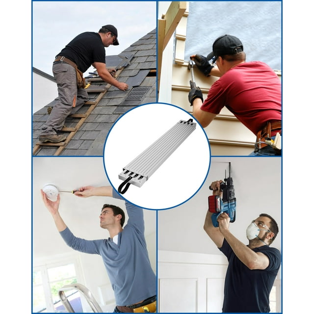 EDTara Telescoping Aluminum Work Plank, 8-13 Ft Extension Platform, 440 lbs Load Capacity, Skid-Proof for Scaffold or Ladder