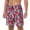 thumbnail image 2 of Haiem Palm Tree Pattern on Red Mens Swim Trunks with Compression Liner 2 in 1 Swimming Shorts Stretch Swimwear Quick Dry,Board Shorts-XX-Large, 2 of 9