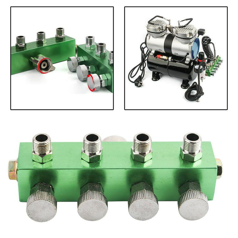 Airbrush Splitter Manifold Professional Airbrush Accessories Air Brush  Multiple Use Airbrush Fittings 1/8 with Adjust Knob 