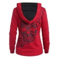 thumbnail image 3 of LUOGENLI Chandail à Capuchon Mode pour Femmes à Imprimé Papillon, Hauts de Chandail en Molleton, Chandails à Capuchon pour Femmes, Chandail à Enfiler Athlétique Rouge Taille P, 3 of 6