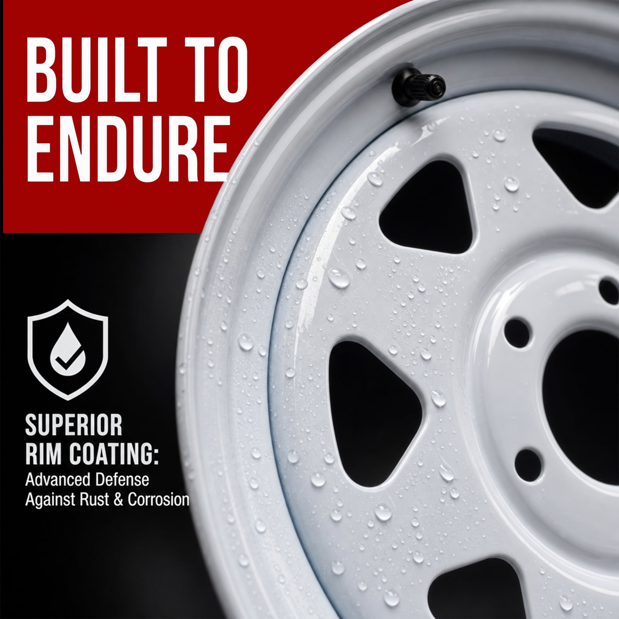 eCustomrim 2-Pack Trailer Tire Rim ST205/75D15 Load C 15 Inch 5 Lug White Wheel