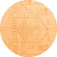 thumbnail image 1 of Ahgly Company Indoor Round Oriental Orange Modern Area Rugs, 5' Round, 1 of 4