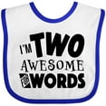 thumbnail image 3 of Inktastic I'm Two Awesome for Words 2nd Birthday Boys or Girls Baby Bib, 3 of 4