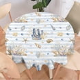 thumbnail image 2 of Odenmar Daisy Floral Round Tablecloth 60 Inch, Farmhouse Waterproof Table Cover, Rustic Flower Design for Dining Table, Kitchen, Party Indoor Outdoor, 2 of 6
