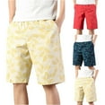 thumbnail image 1 of FRSASU Shorts Décontractés Imprimés pour Hommes Golf Randonnée Cordon Taille Élastique Shorts d'Été de Plage avec Poches Rouge, 1 of 6