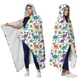 thumbnail image 2 of Wearable Blanket,Colorful Dinosaurs Cactus Plants Pattern Hooded Wearable Sherpa Blanket for Adults & Teens,Winter Poncho Shawl Wrap Cape Thick Warm,60"x80", 2 of 5