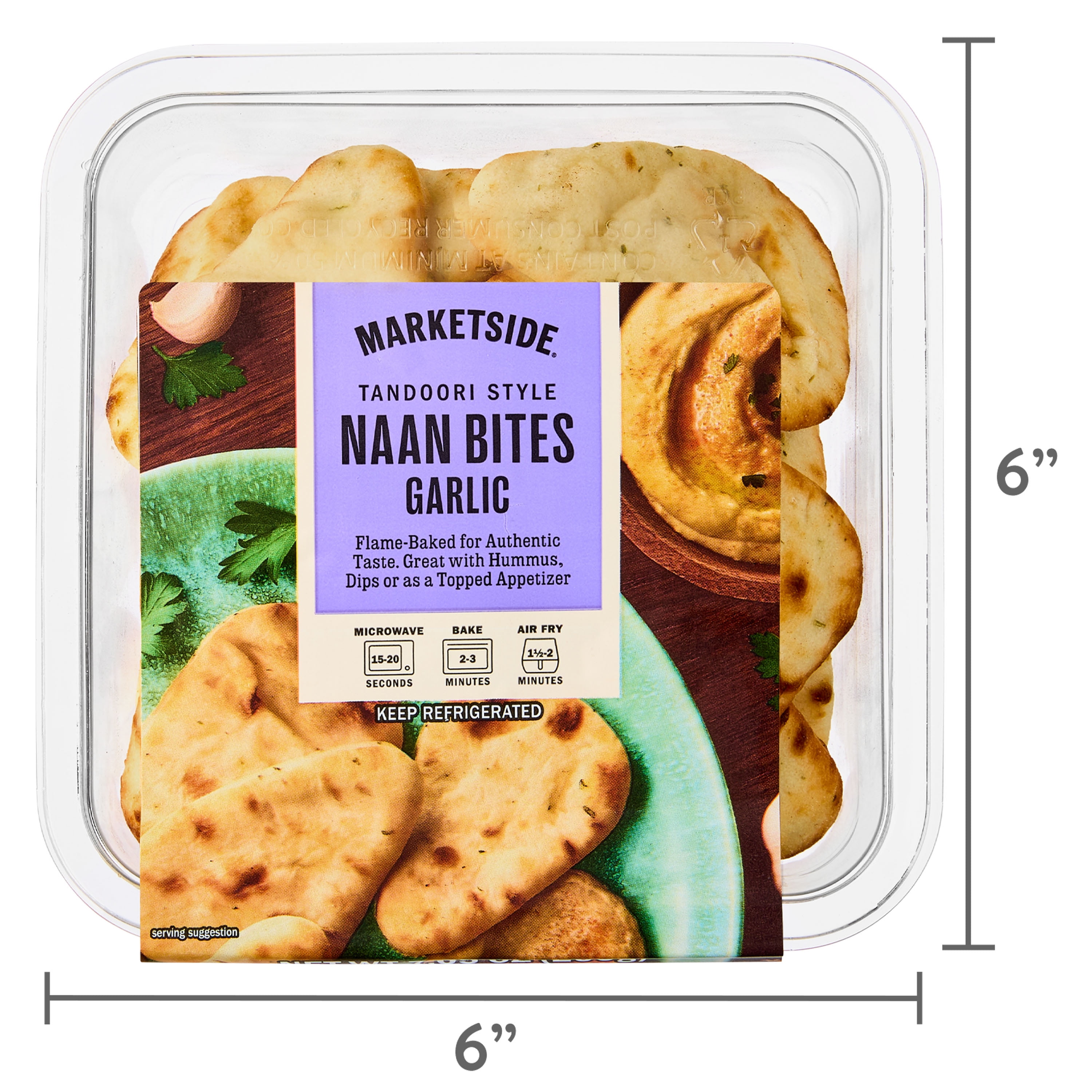 Marketside Tandoori Style Garlic Naan Bites, 7.05 oz, 15 Count