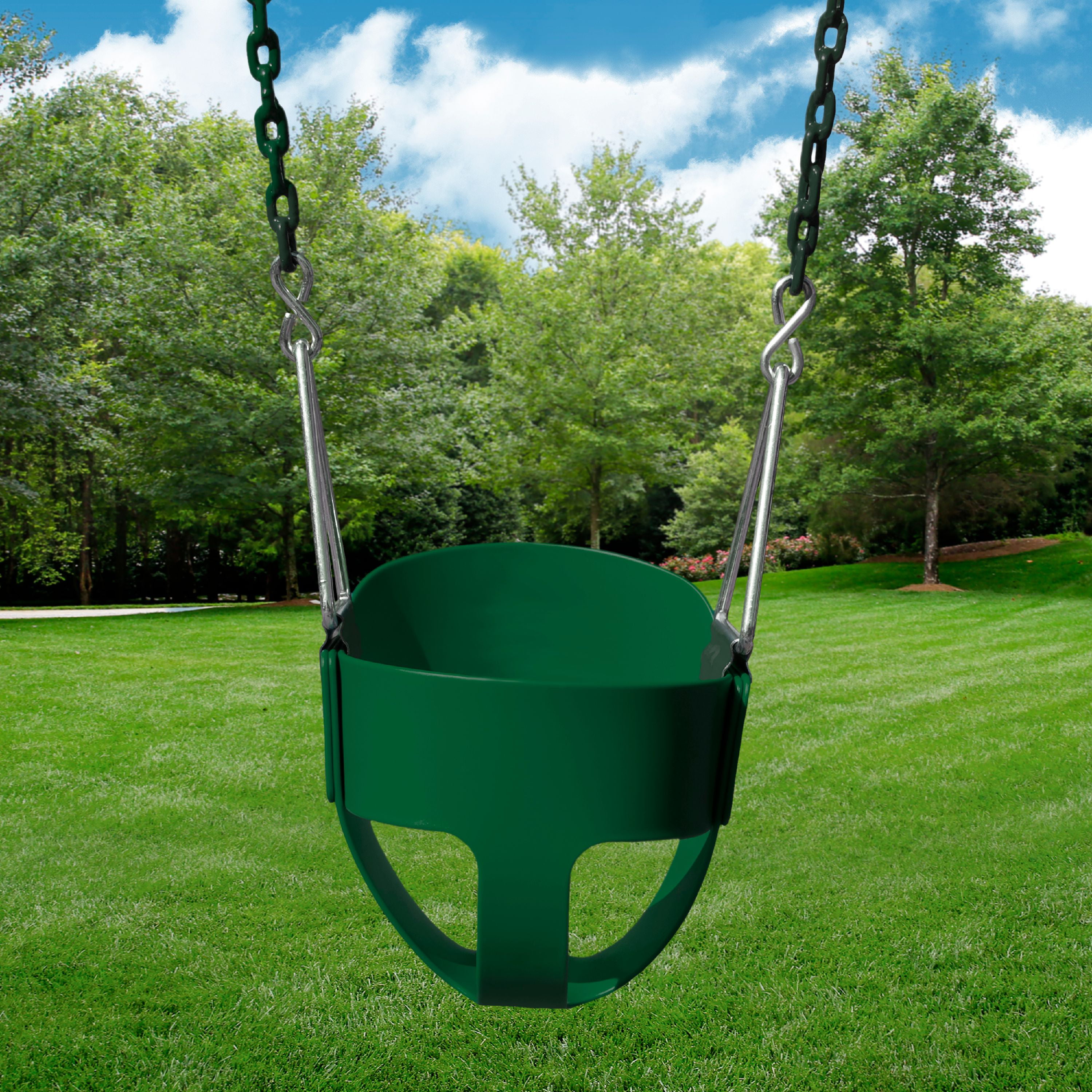 Toddler Kids Red Swing Seat Playsets Children Full Bucket Swing with 58" Chain 