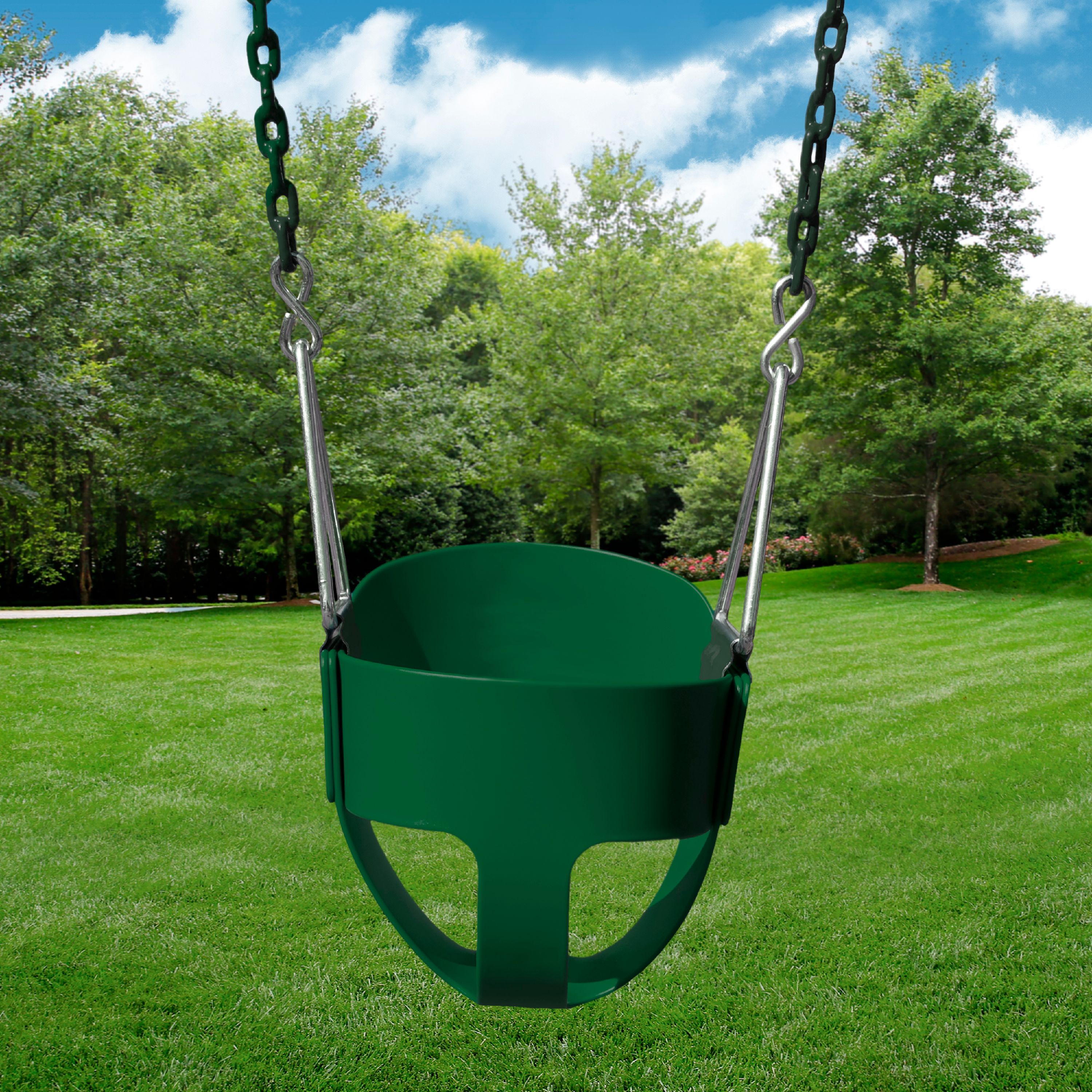 Gorilla Playsets Full Bucket Toddler Swing - Green with Green Chains - image 2 of 7