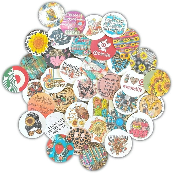 Mixed Variety Cardstock Cutouts for Freshies 12 Pack 2" Inch Circles Small Freshie Supplies for Vent Clip Size Freshie Mixed Pack of 12 Different Designs
