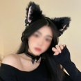 thumbnail image 4 of Diadema con orejas de piel hecha a mano, accesorios para disfraces de fiesta de Navidad y Halloween, 4 of 5
