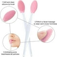 thumbnail image 5 of Beauos Beauty Tools Reusable Pore Scrubber Double Soft Silicone Pore Brush Nose Exfoliator Scrubbing Cleaning Beauty Tool Smooth Skin Long Handle Nasal Blackhead Remover, Silicone Blackhead Brush Blue, 5 of 8