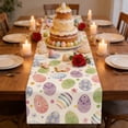 thumbnail image 4 of Zenithome Colorful Festive Soft Polyester Easter Themed Rabbit Egg Floral Table Runner for Holiday Party Home Kitchen Decoration In 59.06x12.99In, 4 of 6