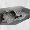thumbnail image 6 of Animal Soft Flannel Fleece Throw Blanket, Polygonal Animal Line Art Arrangement with Angled Striped Monochrome, Cozy Plush for Indoor and Outdoor Use, 60" x 80", Charcoal Grey and White, by Ambesonne, 6 of 6