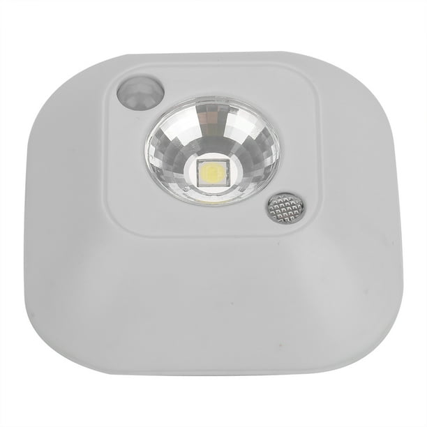 Mini luz LED inalámbrica con sensor de movimiento infrarrojo, luz nocturna con pilas, lámpara para armario, color blanco
