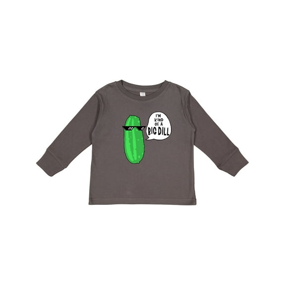 Inktastic I'm Kind of a Big Dill Pickle with Sunglasses Boys or Girls Long Sleeve Toddler T-Shirt