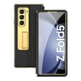 thumbnail image 2 of Nalacover for Samsung Galaxy Z Fold 5 Metal Kickstand Case, Tempered Galss Protective Film Classic PU Leather Folding Cover for Galaxy Z Fold 5, Electroplated Frame Shockproof Anrti-Drop Case,Black, 2 of 7