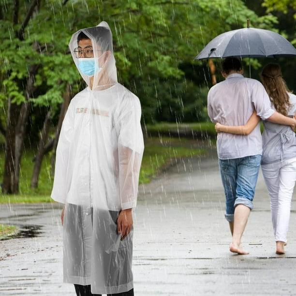 Domqga Reuseable White Rain Suit, Rain Coat, With Sleeves Outdoor Activities Men Women For Adults Fishing