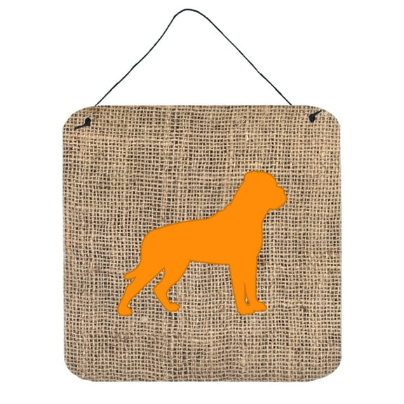Rottweiler Burlap and Orange BB1083 Wall or Door Hanging Prints