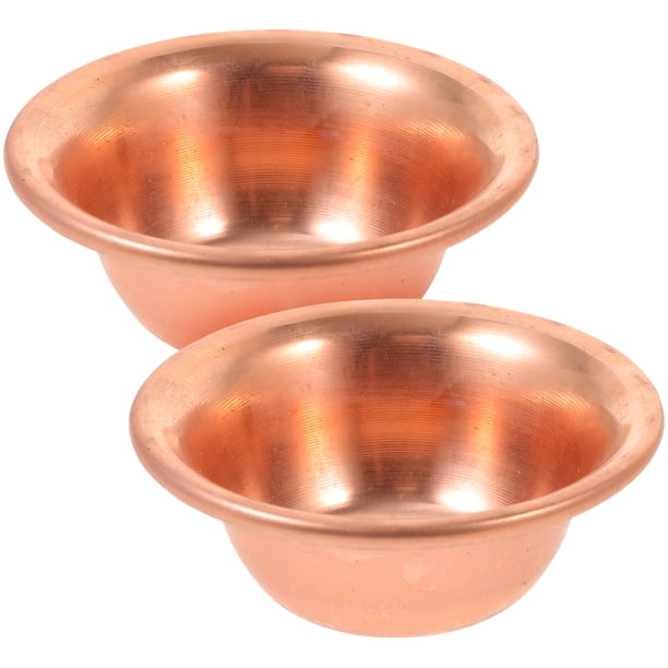 2 vasos de altar, copa para ofrenda de agua bendita, cuenco de culto budista, pequeños vasos de cobre para agua.