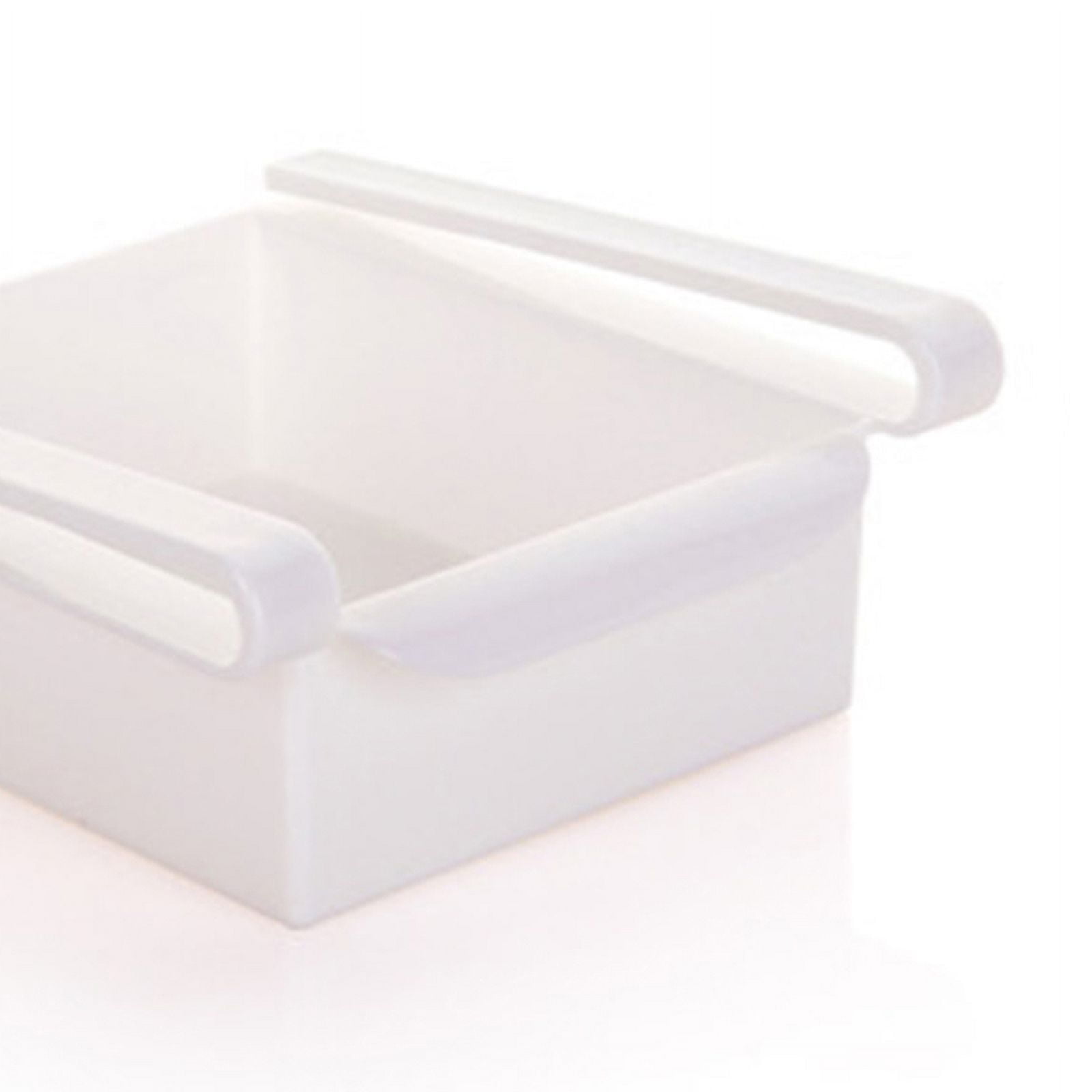 3Pcs Retractable Drawer Type Refrigerator Storage Box Food Fresh Keeping Classified Organizer Container Basket Fridge Shelf Holder Plastic Storage Bins White