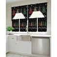 thumbnail image 4 of Christmas Tree, Swag Valance and Tier Curtains 24'' Length Set, Rustic Buffalo Snowflake Red Green Black Light Filtering Kitchen Curtains, Tier Curtain Valances for Bathroom/Living Room/Bedroom/Café, 4 of 6