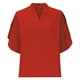 thumbnail image 5 of Mujeres Manga Corta de Verano Tops Suelto Color Sólido Cuello en V Casual Top, Blusa de Poliéster para las Mujeres, Lavado de Manos Primavera Y Moda de Verano, 5 of 7