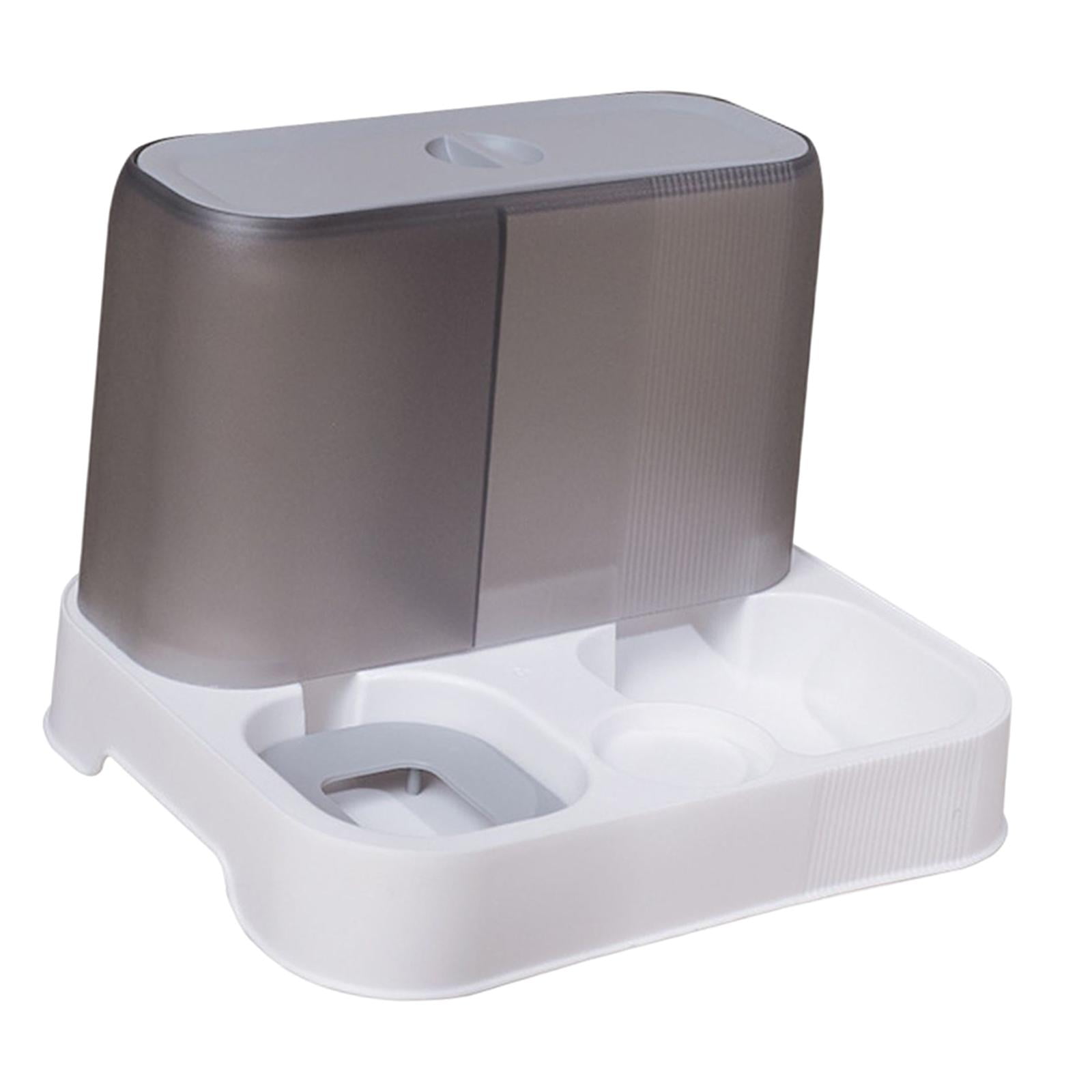 Fzaqwen Automatic Pet Feeder and Waterer Cat Dog Dishes Water Fountain Water Food Bowls Gray