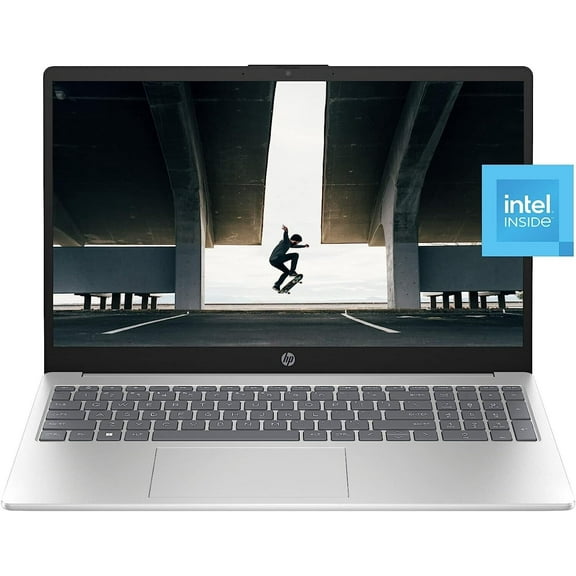 HP 15 Laptop, HD Touchscreen, Intel Processor N200, 4 GB RAM, 128 GB UFS, Intel UHD Graphics, Windows 11 Home in S Mode, 15-fd0010nr (2023),Silver