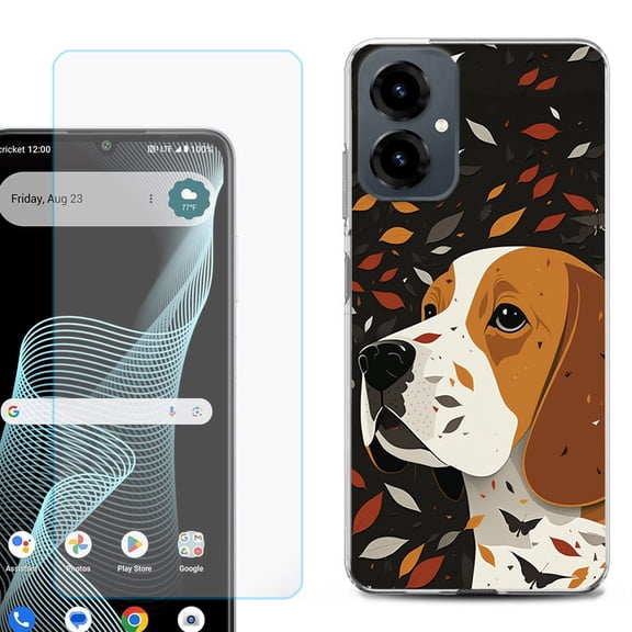 Shockproof Phone Case for Cricket Icon 2026, with Screen Protector, by OneToughShield - Beagle
