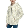 thumbnail image 2 of Naloa White And Gold Geometry Teenage Zipper Hoodie, Long Sleeve Zip Up Hoodies Casual Jackets Tops for 7-12 Years-Medium, 2 of 6