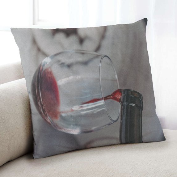 Ahgly Company Drinks Wine Indoor Throw Pillow, 18 inch by 18 inch