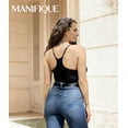 thumbnail image 6 of MANIFIQUE Women's Everyday Seamless Bodysuit, V Neck Racerback, Sizes S-3XL, 6 of 7