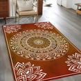thumbnail image 3 of 3'x5' Area Rugs, Orange Boho Indoor Outdoor Area Rug for Living Room Bedroom, Country Vintage Ethnic Abstract Geometric Washable Bathroom Rugs Kitchen Floor Carpet Mats Home Decor Aesthetic, 3 of 8