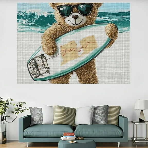 ZFLMY Teddy Bear Wall Tapestry for Bedroom Living Room Dorm, 100% Polyester Decorative Wall Hanging, Home Decorations 60x40in