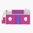 DHP Junior Metal Loft Bed with Storage Steps and Pink