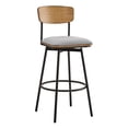 thumbnail image 2 of CHITA Swivel Counter Height Bar Stools with Back Set of 2, 30'' Seat Height, Metal & Wood Frame, Light Beige, 2 of 9