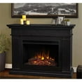 thumbnail image 2 of Bowery Hill Wood Black Electric Fireplace Rectangular Supplemental Heat 43.25"H x 55.5"W x 15.5"D, 2 of 10