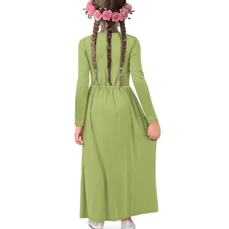 DISNIMO Green Mushroom Girls Dresses 5-6 Years Old for School Dresses for Girls Long Sleeve Dress with Pockets for Kids Crew Neck Dress Girls Soft Dress Long Sleeve Mini Dress Casual - DISNIMO Green Mushroom Girls Dresses 5-6 Years Old for School Dresses for Girls Long Sleeve Dress with Pockets for Kids Crew Neck Dress Girls Soft Dress Long Sleeve Mini Dress Casual -
