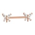 thumbnail image 2 of Segolike Body Piercing Jewelry Barbell Earrings Stainless Steel 14G Straight Rod Ear Studs Piercing Bar for Valentine's Day Graduation Rose Gold, 2 of 8