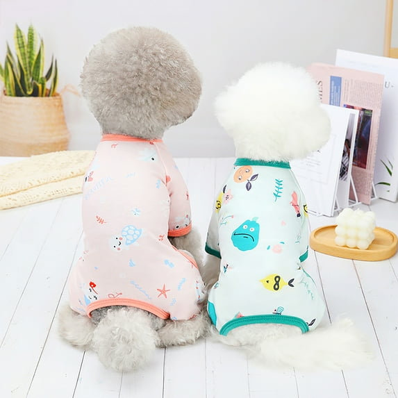 Dog Pajamas Comfortable Free Running Lightweight Cotton Plaid Dog Clothes for Outdoor